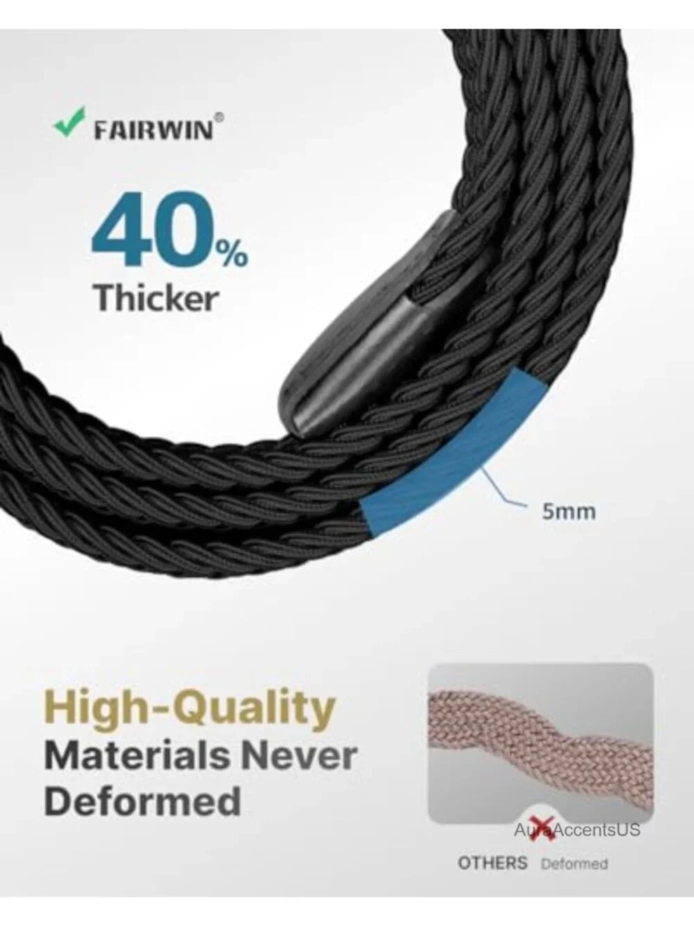 Stretch Braided Elastic Mens Casual Golf Belt No Hole Nylon Web Belt